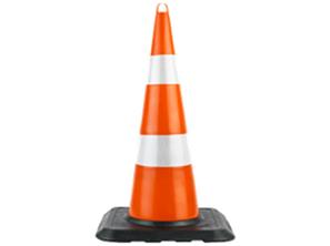 Ø75 Kırılmaz Trafik Konisi (Çift Reflektifli) Ağırlıklı - 12.75A